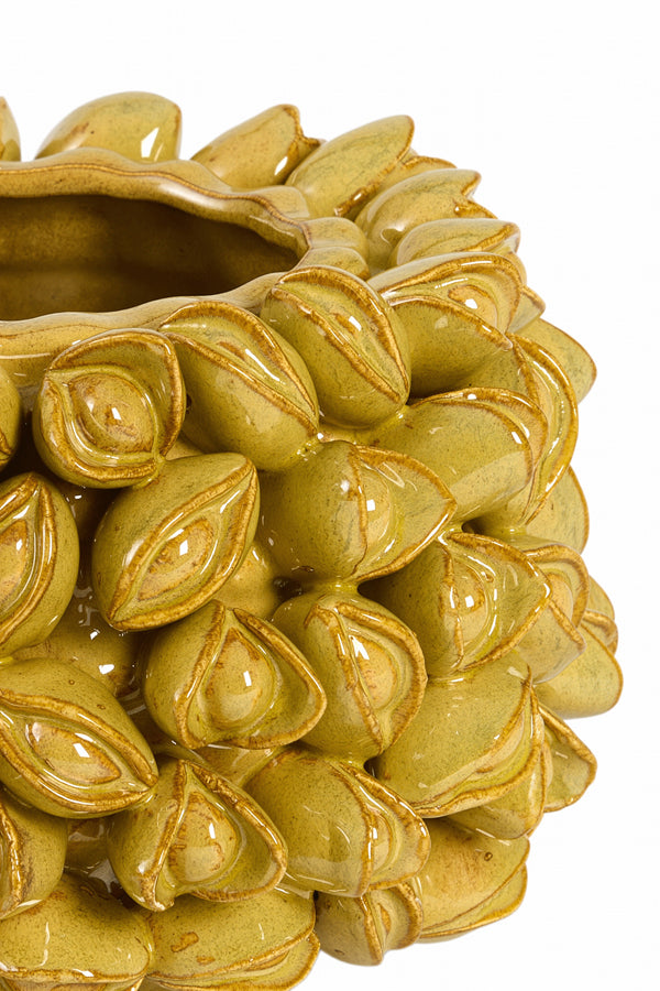 Light & Living Accessories Vase deco 23,5x15 cm ANABELA ceramics olive green-brown House of Isabella UK