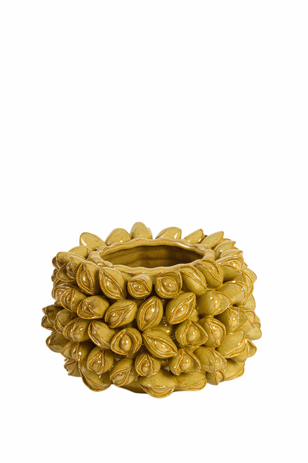 Light & Living Accessories Vase deco 23,5x15 cm ANABELA ceramics olive green-brown House of Isabella UK