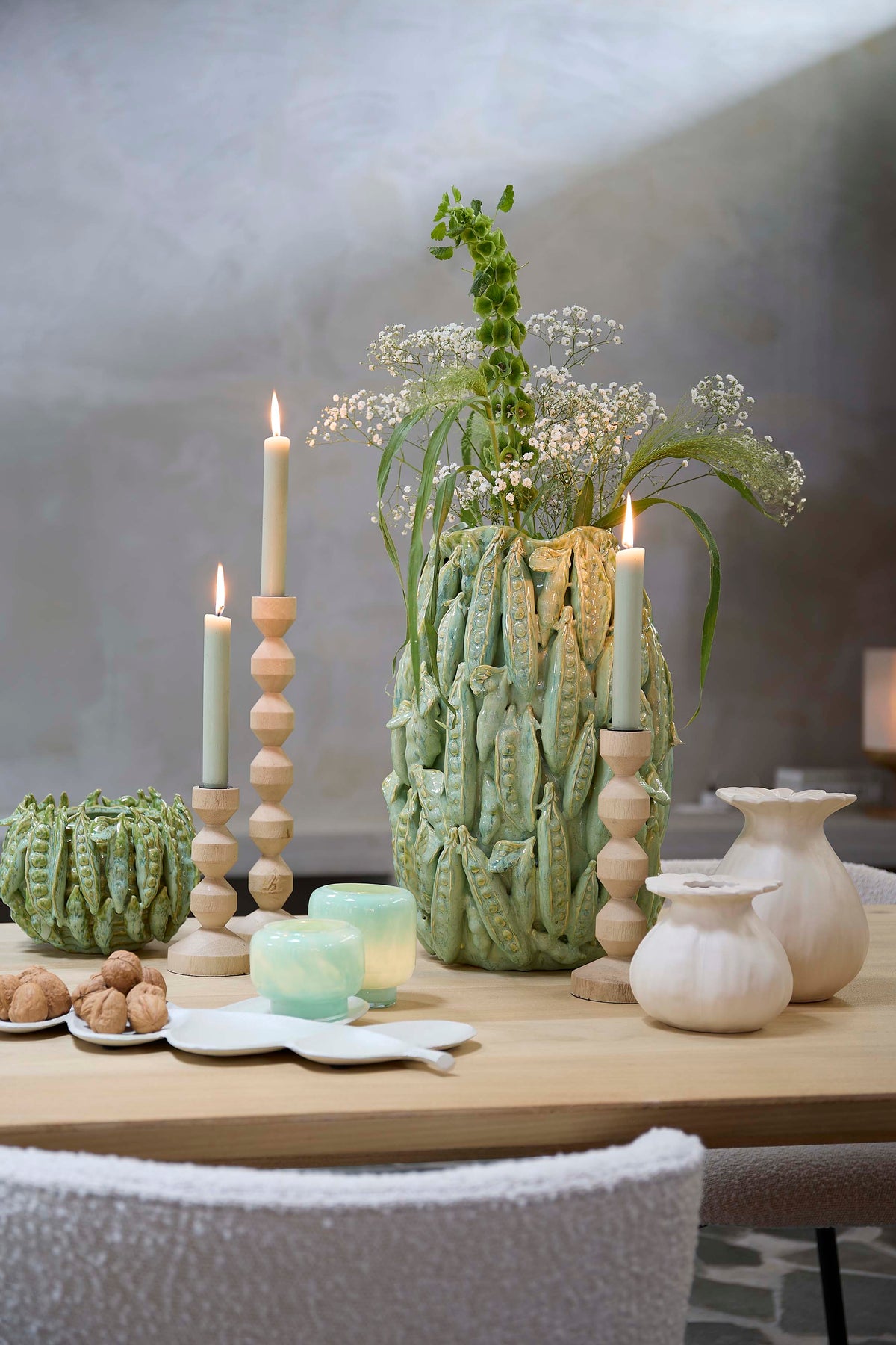 Light & Living Accessories Vase deco 23,5x22,5x15 cm FABA ceramics mint green House of Isabella UK