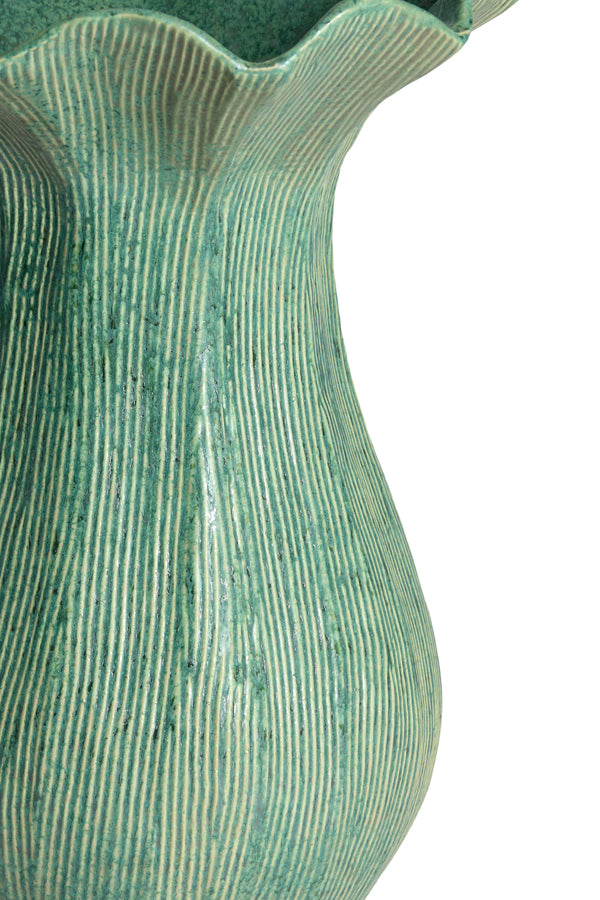 Light & Living Accessories Vase deco 23,5x30,5 cm ZENORA ceramics matt green House of Isabella UK