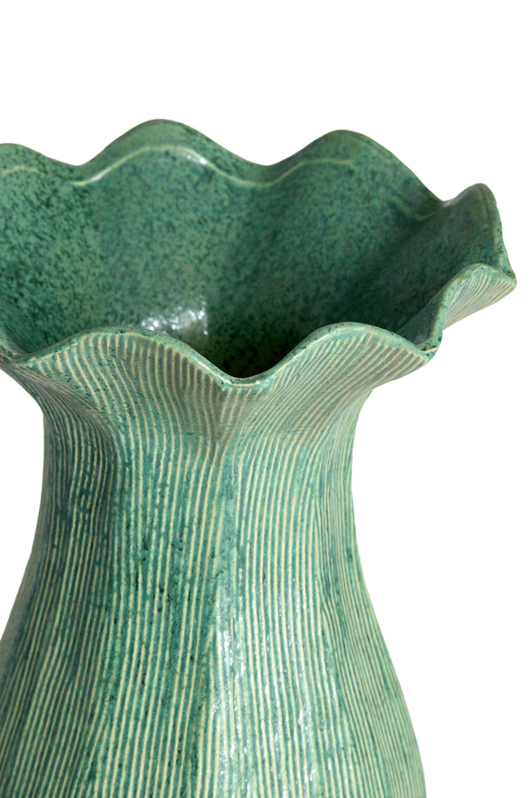 Light & Living Accessories Vase deco 23,5x30,5 cm ZENORA ceramics matt green House of Isabella UK