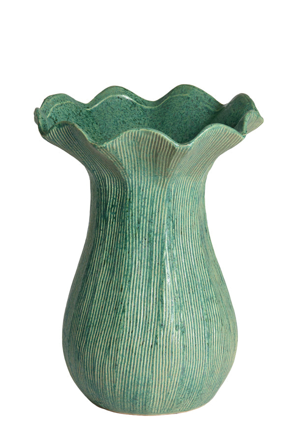 Light & Living Accessories Vase deco 23,5x30,5 cm ZENORA ceramics matt green House of Isabella UK