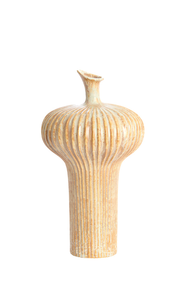 Light & Living Accessories Vase deco 23,5x42,5 cm NEVANO cream+orange-brown House of Isabella UK