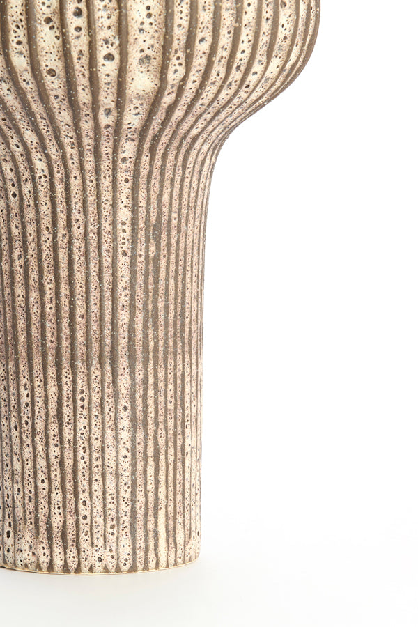 Light & Living Accessories Vase deco 23,5x42,5 cm NEVANO matt dark brown+cream House of Isabella UK