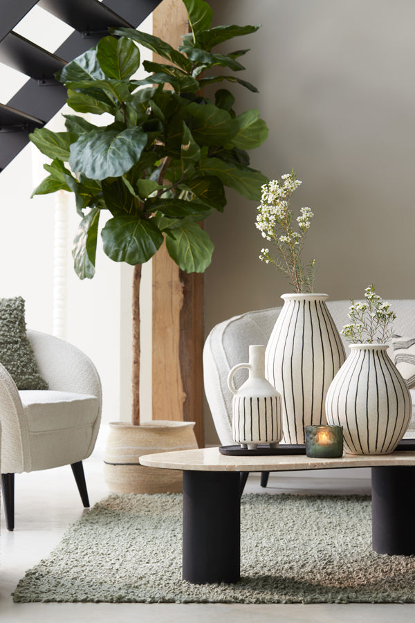 Light & Living Accessories Vase deco 23,5x43 cm DIPHU ceramics cream-black House of Isabella UK