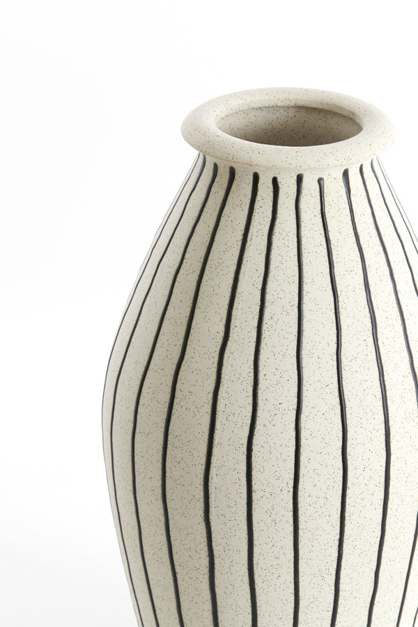Light & Living Accessories Vase deco 23,5x43 cm DIPHU ceramics cream-black House of Isabella UK