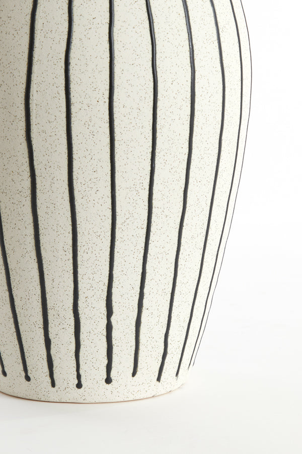 Light & Living Accessories Vase deco 23,5x43 cm DIPHU ceramics cream-black House of Isabella UK