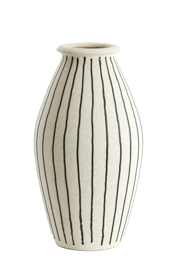 Light & Living Accessories Vase deco 23,5x43 cm DIPHU ceramics cream-black House of Isabella UK