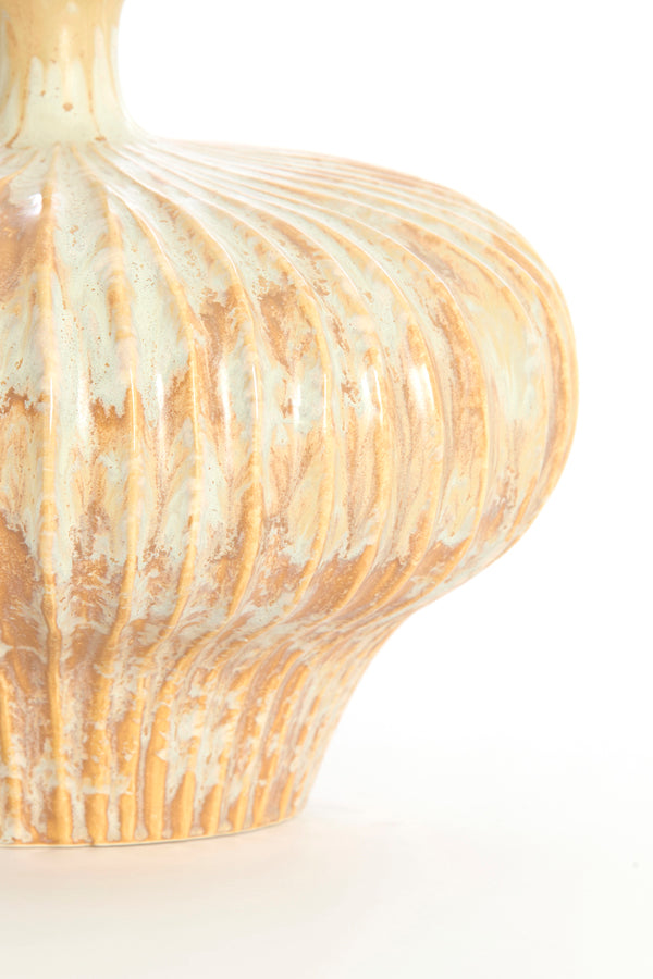 Light & Living Accessories Vase deco 23x22,5x18 cm NEVANO cream+orange-brown House of Isabella UK