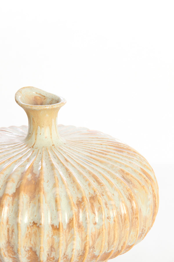 Light & Living Accessories Vase deco 23x22,5x18 cm NEVANO cream+orange-brown House of Isabella UK