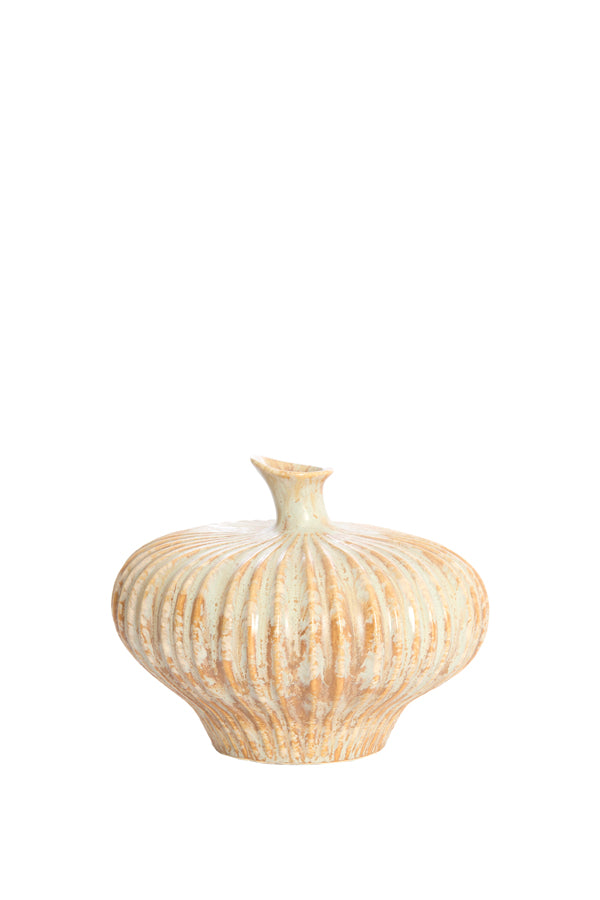 Light & Living Accessories Vase deco 23x22,5x18 cm NEVANO cream+orange-brown House of Isabella UK