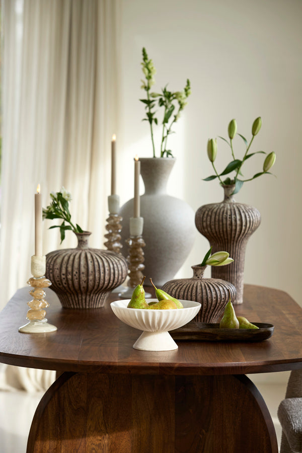Light & Living Accessories Vase deco 23x22,5x18 cm NEVANO matt dark brown+cream House of Isabella UK
