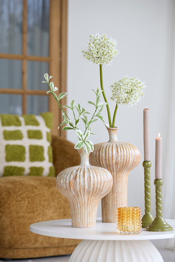 Light & Living Accessories Vase deco 23x22x32,5 cm NEVANO cream+orange-brown House of Isabella UK