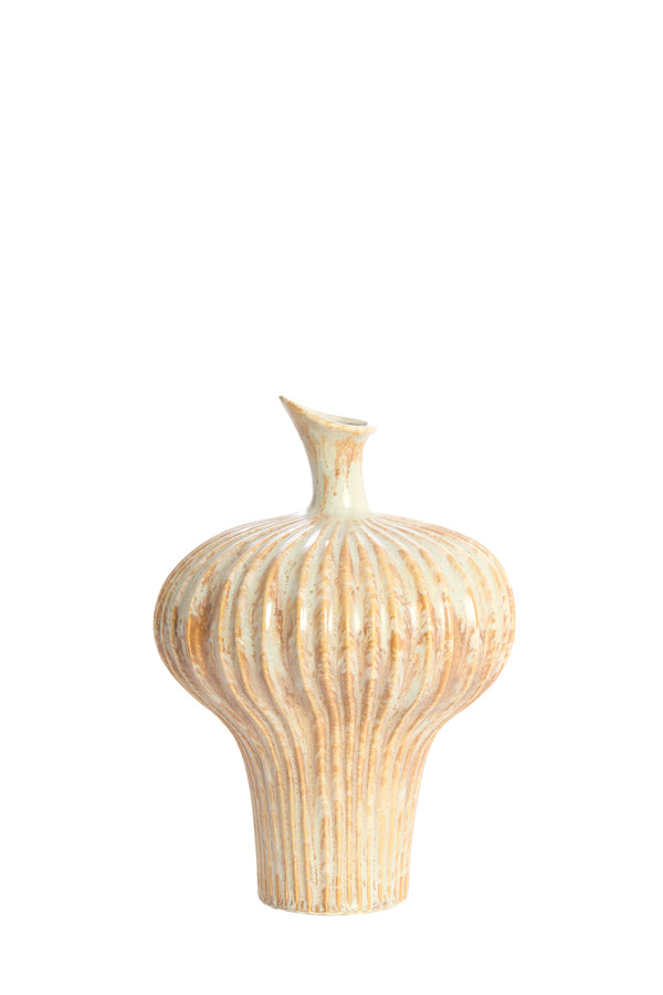 Light & Living Accessories Vase deco 23x22x32,5 cm NEVANO cream+orange-brown House of Isabella UK