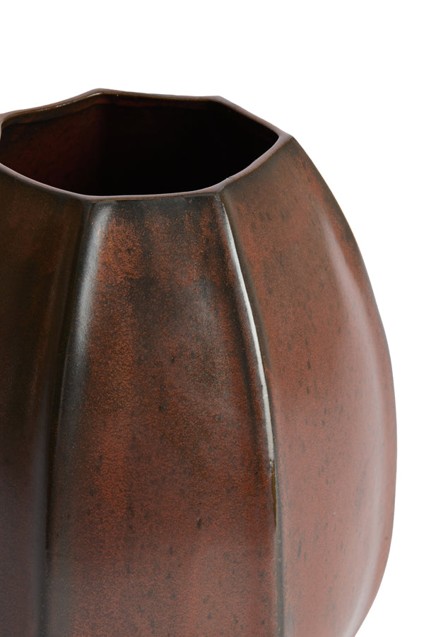 Light & Living Accessories Vase deco 23x26 cm SERRA ceramics matt dark red-brown House of Isabella UK