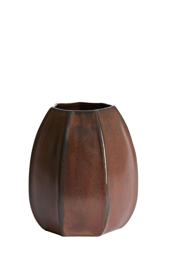 Light & Living Accessories Vase deco 23x26 cm SERRA ceramics matt dark red-brown House of Isabella UK