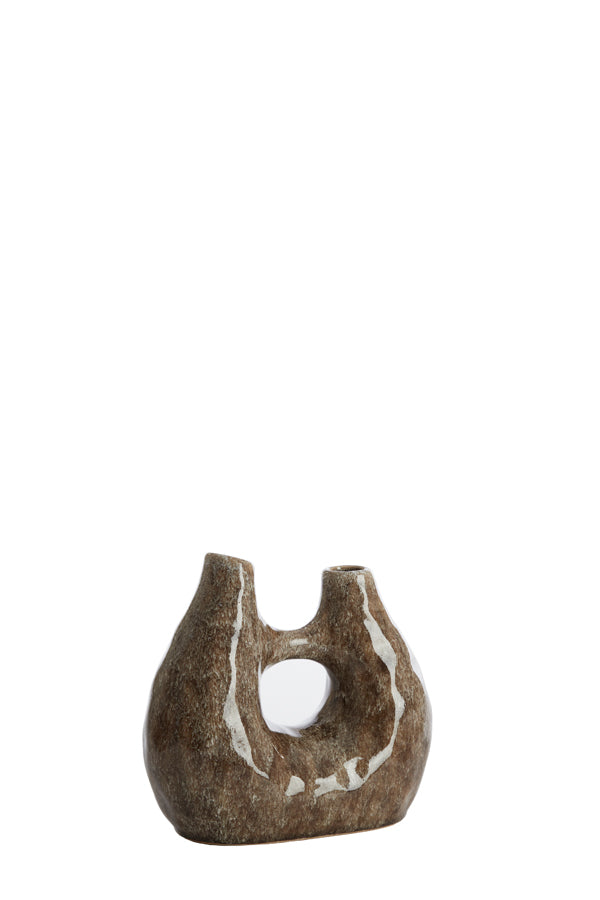 Light & Living Accessories Vase deco 24,5x11x21,5 cm KATHA ceramics shiny brown House of Isabella UK