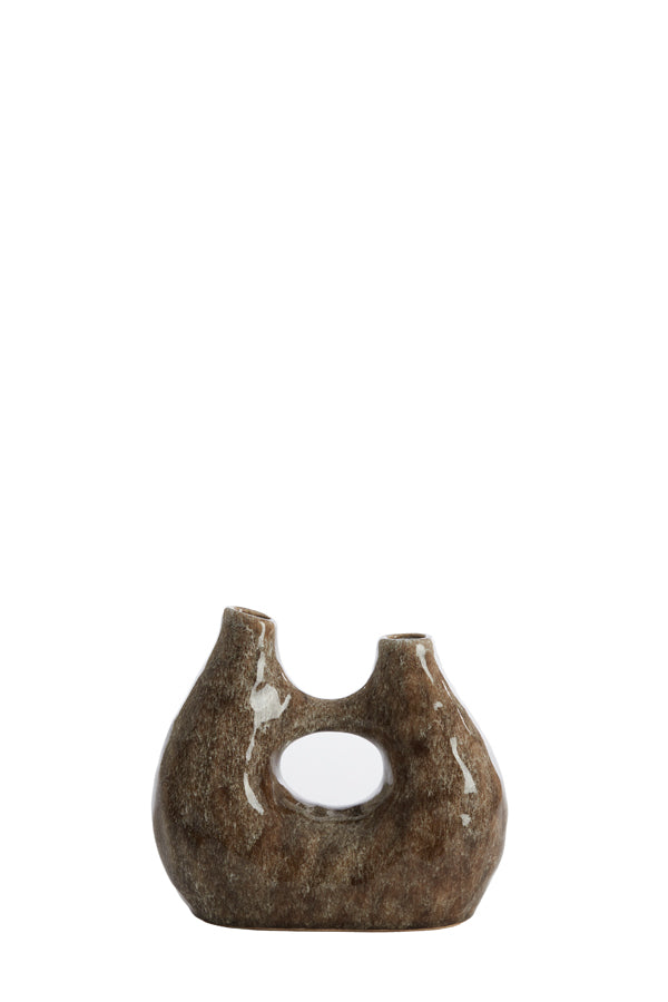 Light & Living Accessories Vase deco 24,5x11x21,5 cm KATHA ceramics shiny brown House of Isabella UK