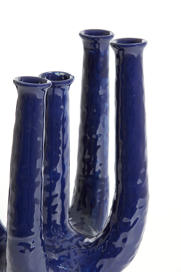 Light & Living Accessories Vase deco 24x18x36 cm LEONJO ceramics dark blue House of Isabella UK
