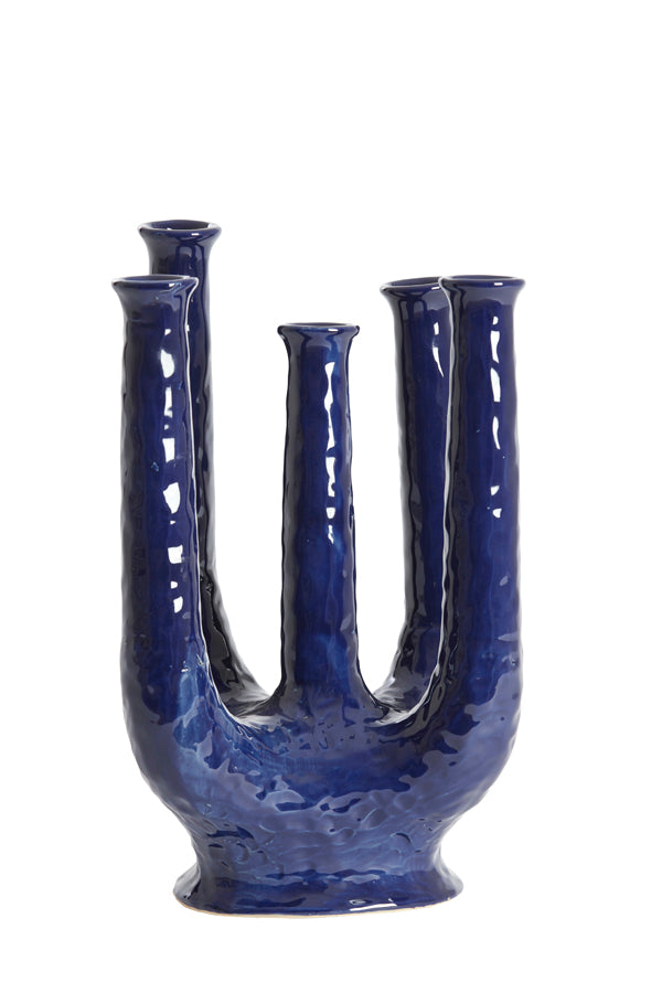 Light & Living Accessories Vase deco 24x18x36 cm LEONJO ceramics dark blue House of Isabella UK