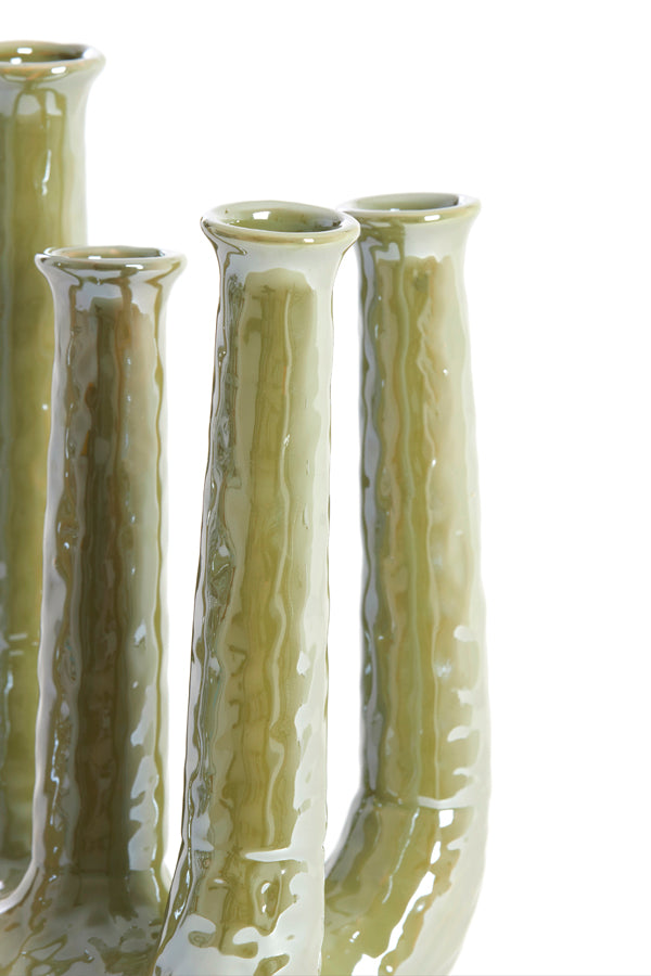 Light & Living Accessories Vase deco 24x18x36 cm LEONJO ceramics oil light green House of Isabella UK