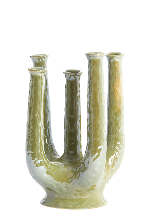 Light & Living Accessories Vase deco 24x18x36 cm LEONJO ceramics oil light green House of Isabella UK