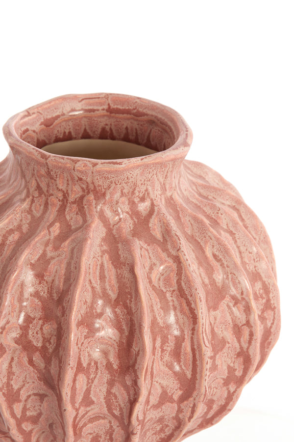 Light & Living Accessories Vase deco 24x28,5 cm HAKONE ceramics coral-red House of Isabella UK