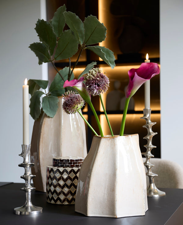 Light & Living Accessories Vase deco 25,5x22x27 cm CHIADO shiny beige House of Isabella UK