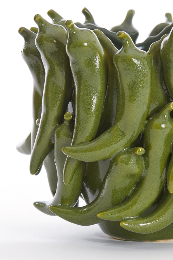 Light & Living Accessories Vase deco 25,5x24,5x20,5 cm PEPPER ceramics dark green House of Isabella UK