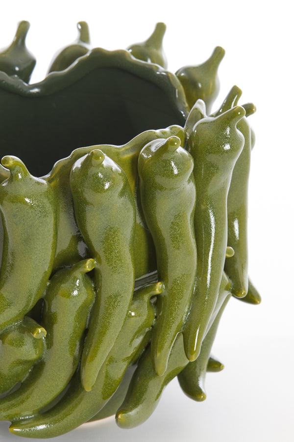 Light & Living Accessories Vase deco 25,5x24,5x20,5 cm PEPPER ceramics dark green House of Isabella UK