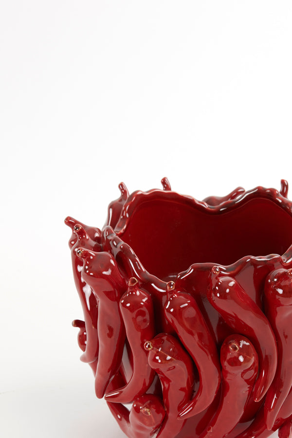 Light & Living Accessories Vase deco 25,5x24,5x20,5 cm PEPPER ceramics red House of Isabella UK