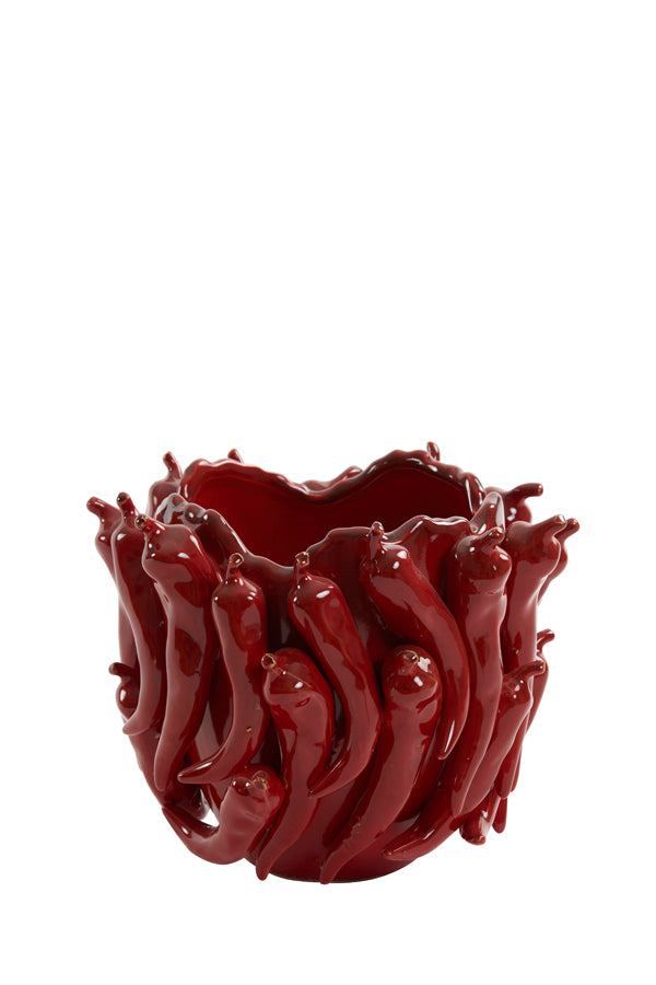 Light & Living Accessories Vase deco 25,5x24,5x20,5 cm PEPPER ceramics red House of Isabella UK