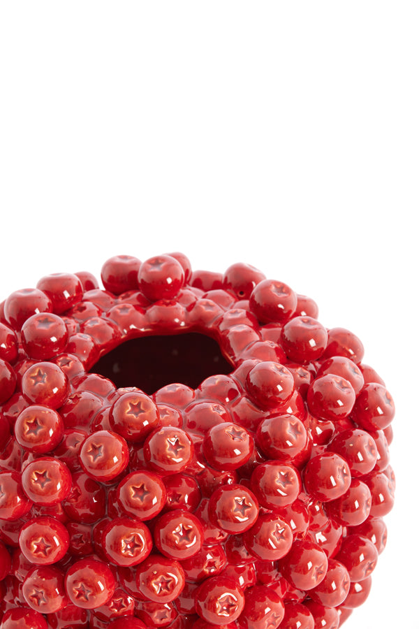Light & Living Accessories Vase deco 25,5x27 cm BERRIES ceramics red House of Isabella UK