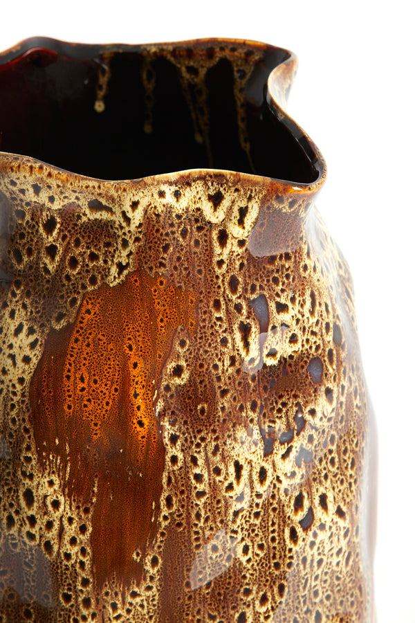 Light & Living Accessories Vase deco 25,5x45,5 cm ALTHEA ceramics d brown+cream+orange House of Isabella UK