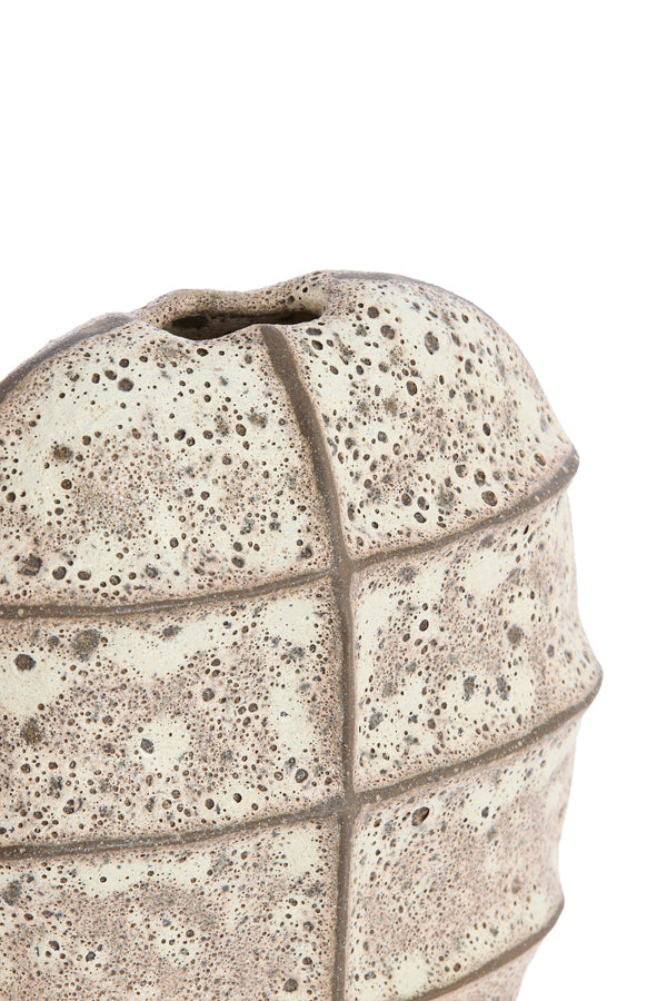 Light & Living Accessories Vase deco 25x12,5x28 cm MANTU ceramics matt dark brown+cream House of Isabella UK