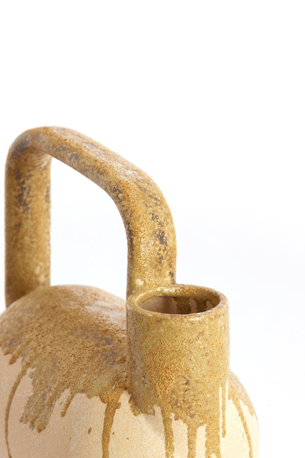 Light & Living Accessories Vase deco 25x14x24 cm SERRES ceramics cream+olive green House of Isabella UK