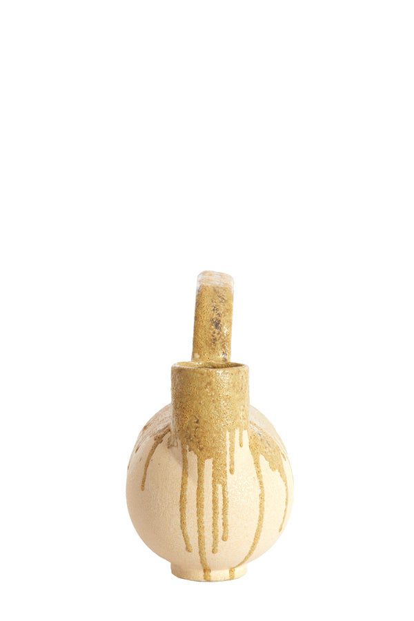 Light & Living Accessories Vase deco 25x14x24 cm SERRES ceramics cream+olive green House of Isabella UK