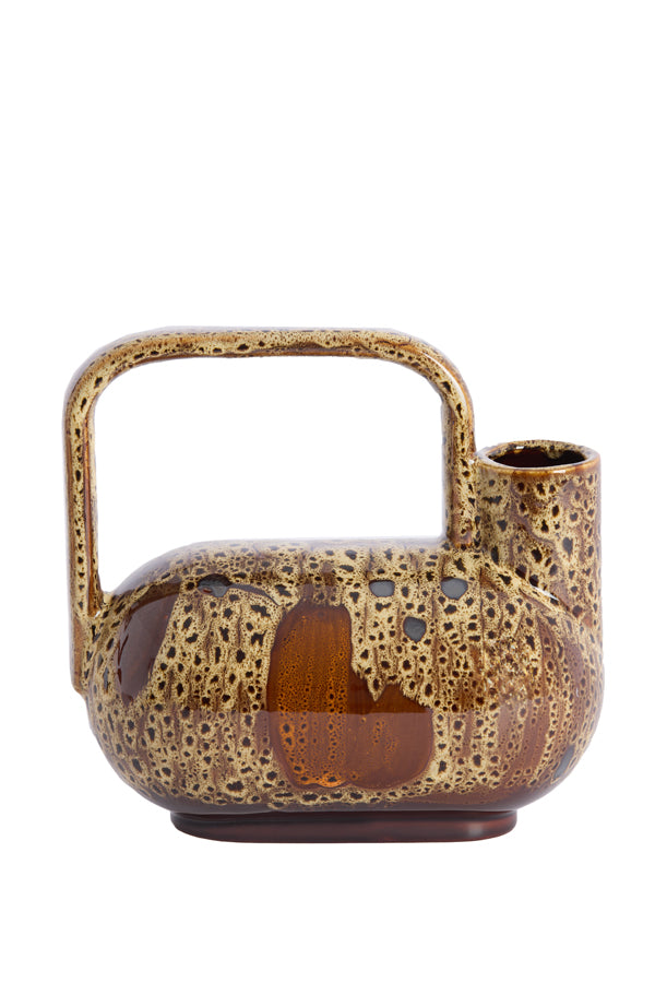 Light & Living Accessories Vase deco 25x14x24 cm SERRES ceramics d brown+cream+orange House of Isabella UK