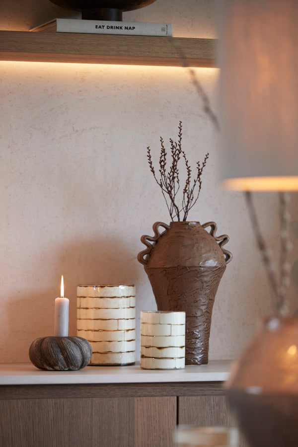Light & Living Accessories Vase deco 25x20x35 cm VOLCA ceramics brown House of Isabella UK