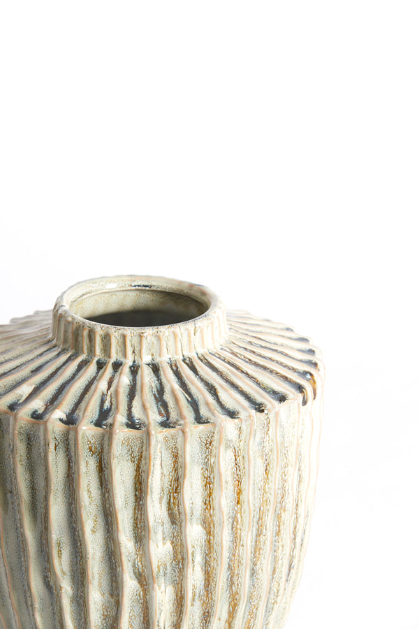 Light & Living Accessories Vase deco 25x28 cm TALEA ceramics olive green-cream House of Isabella UK