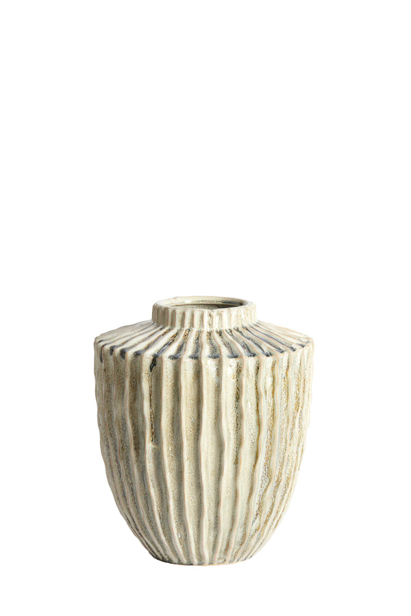 Light & Living Accessories Vase deco 25x28 cm TALEA ceramics olive green-cream House of Isabella UK