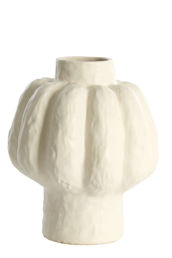 Light & Living Accessories Vase deco 25x29 cm ALIVERI ceramics matt white House of Isabella UK