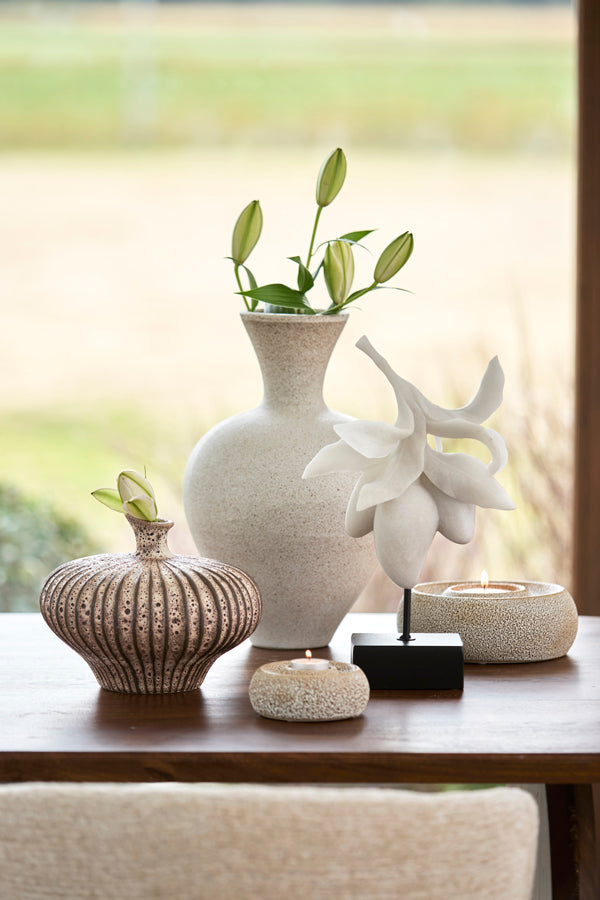 Light & Living Accessories Vase deco 25x38,5 cm SULMONA ceramics matt cream House of Isabella UK