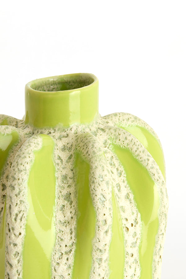 Light & Living Accessories Vase deco 25x38 cm CHIERI ceramics light green+cream House of Isabella UK