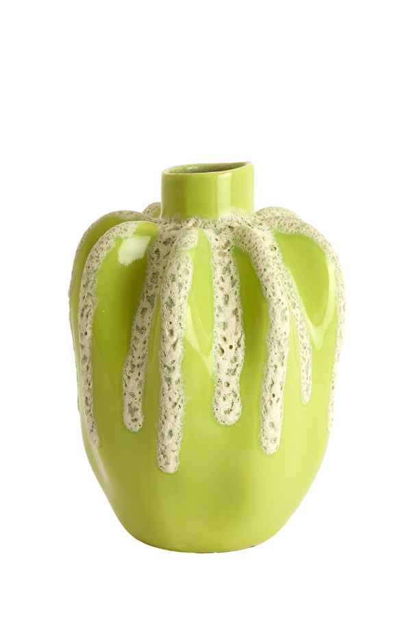 Light & Living Accessories Vase deco 25x38 cm CHIERI ceramics light green+cream House of Isabella UK