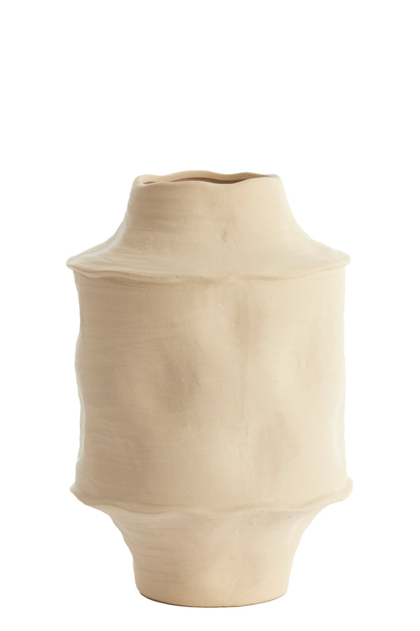 Light & Living Accessories Vase deco 25x38 cm CORSICO ceramics matt cream House of Isabella UK