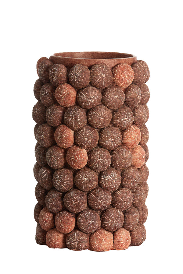 Light & Living Accessories Vase deco 25x40 cm SEA URCHIN coral red+burgundy House of Isabella UK