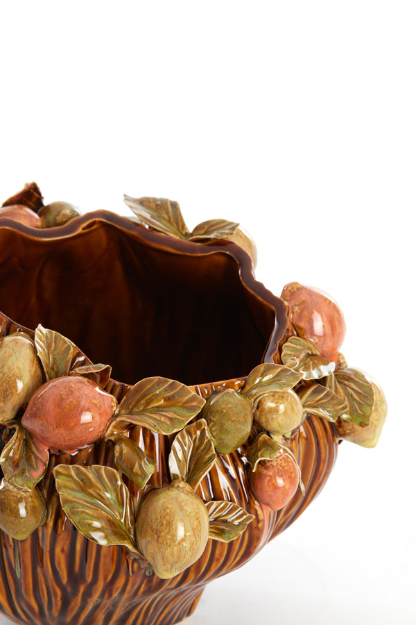 Light & Living Accessories Vase deco 26,5x24x20 cm LEMONI ceramics brown-orange+green House of Isabella UK
