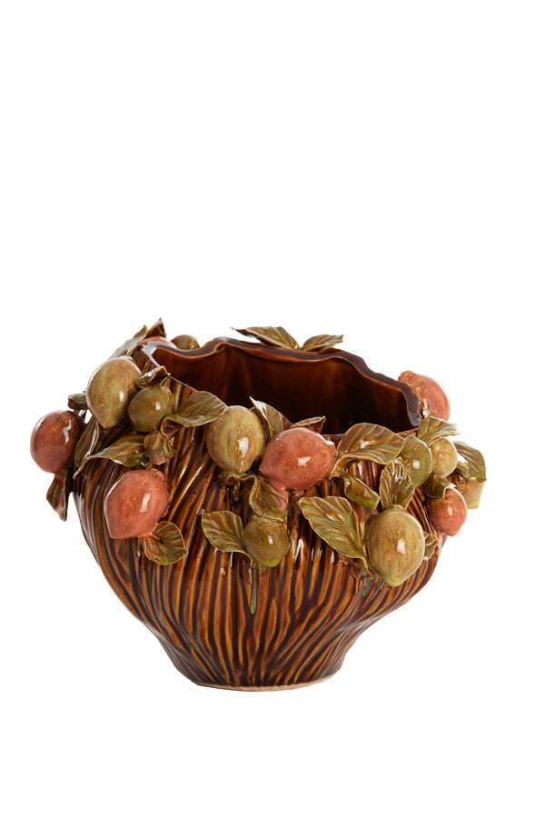 Light & Living Accessories Vase deco 26,5x24x20 cm LEMONI ceramics brown-orange+green House of Isabella UK
