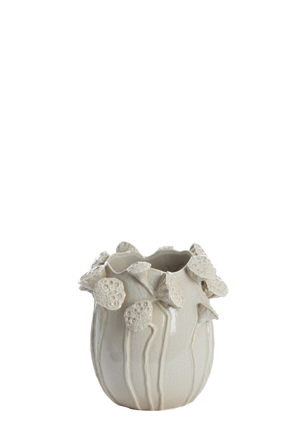 Light & Living Accessories Vase deco 26,5x25,5x26,5 cm LAVCI ceramics shiny light grey House of Isabella UK